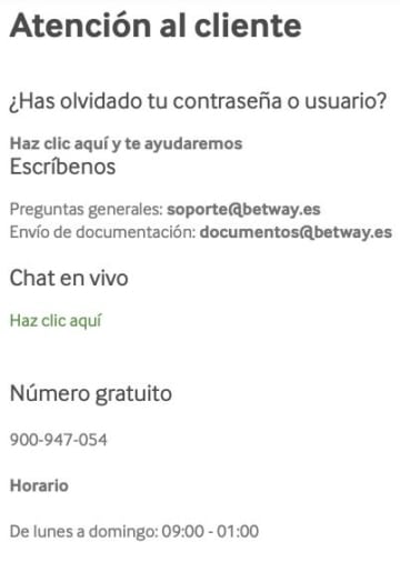 betway kundeservice